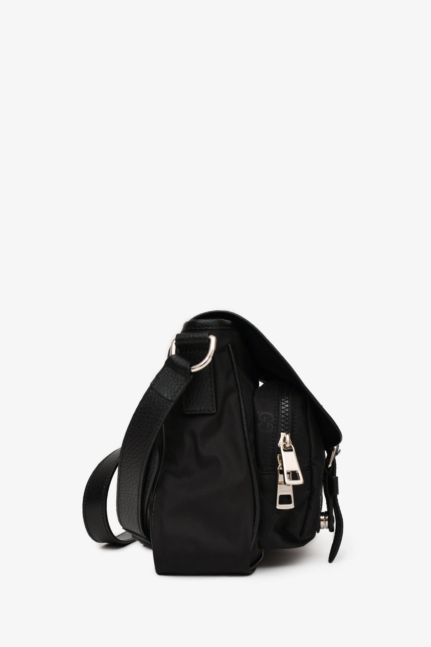 Gucci Black Nylon Monogram Messenger Bag