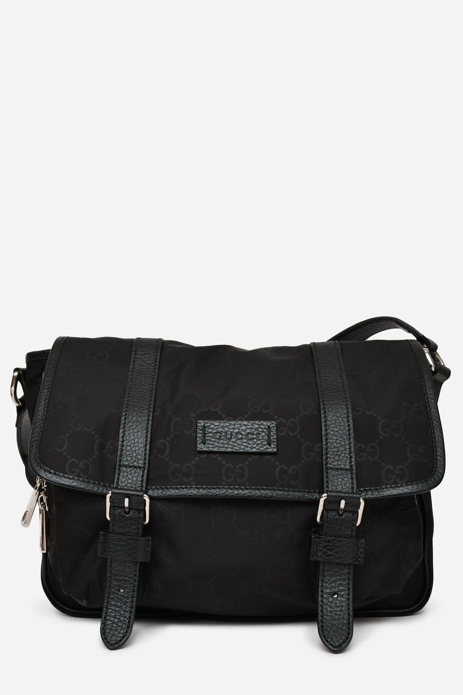 Gucci Black Nylon Monogram Messenger Bag