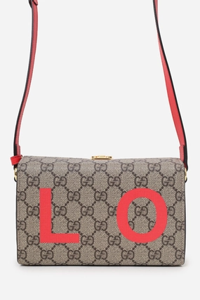 Gucci Brown GG Supreme Valentine\'s Day Mini 'Love' Trunk Box Bag