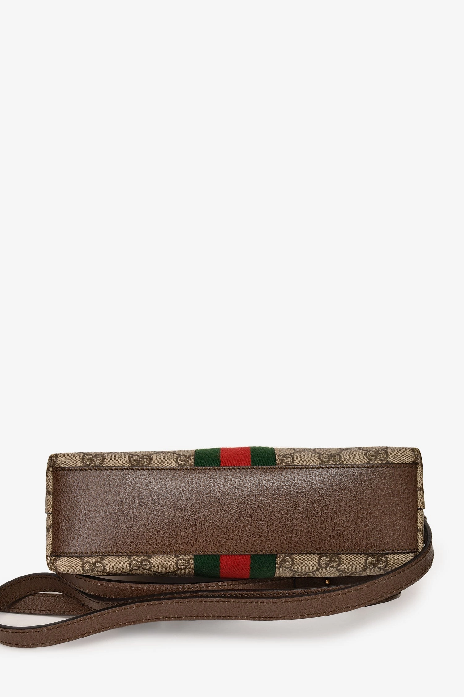 Gucci Brown Leather/Canvas GG Supreme Ophidia Small Crossbody