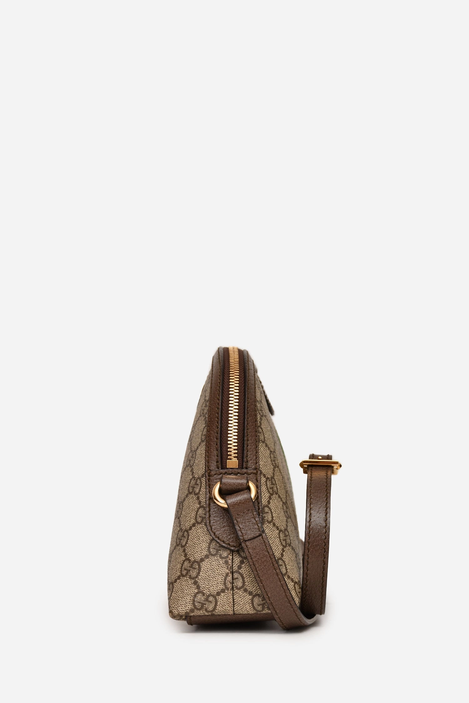 Gucci Brown Leather/Canvas GG Supreme Ophidia Small Crossbody