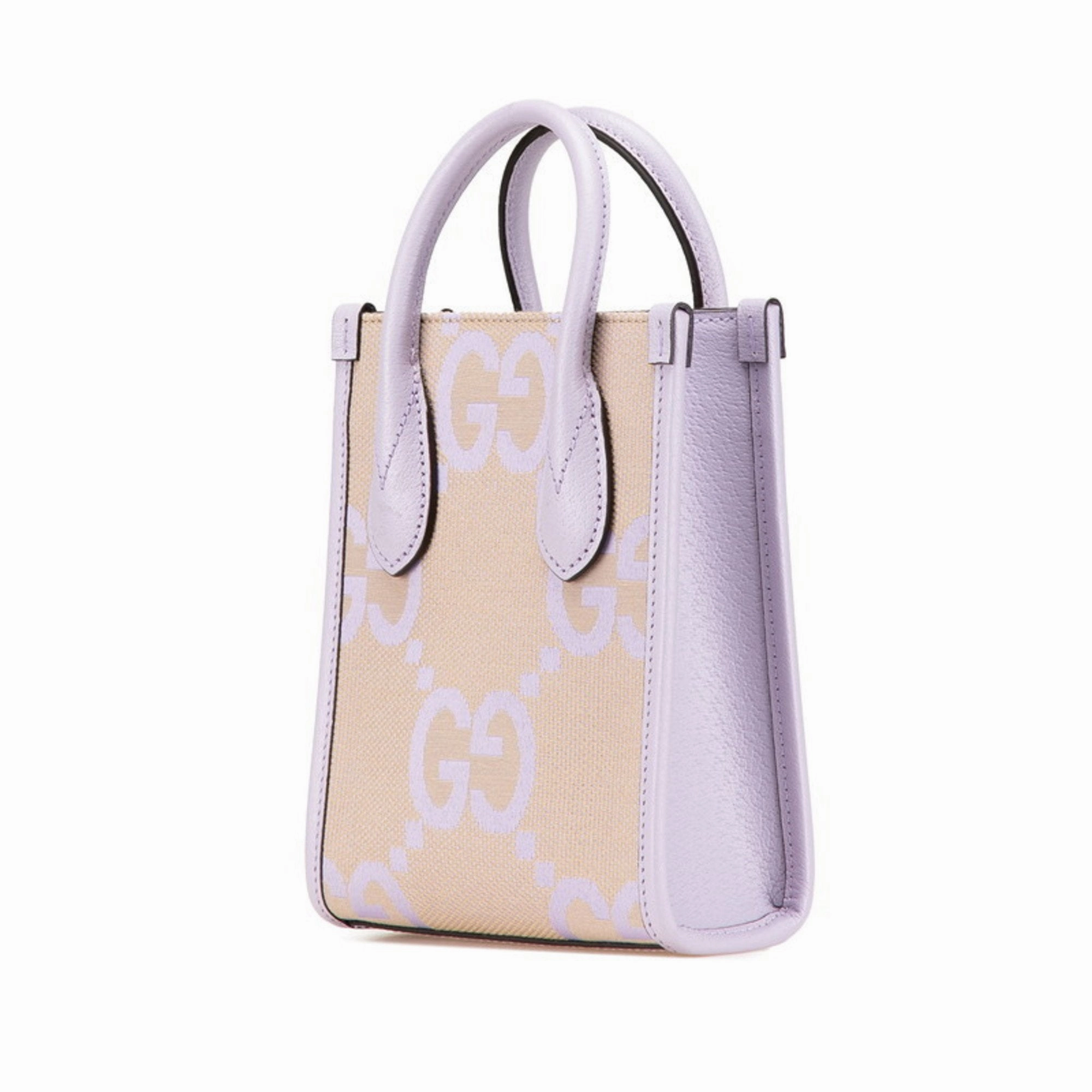 Gucci  Canvas Leather Handbag Shoulder Bag (Pre-Owned)