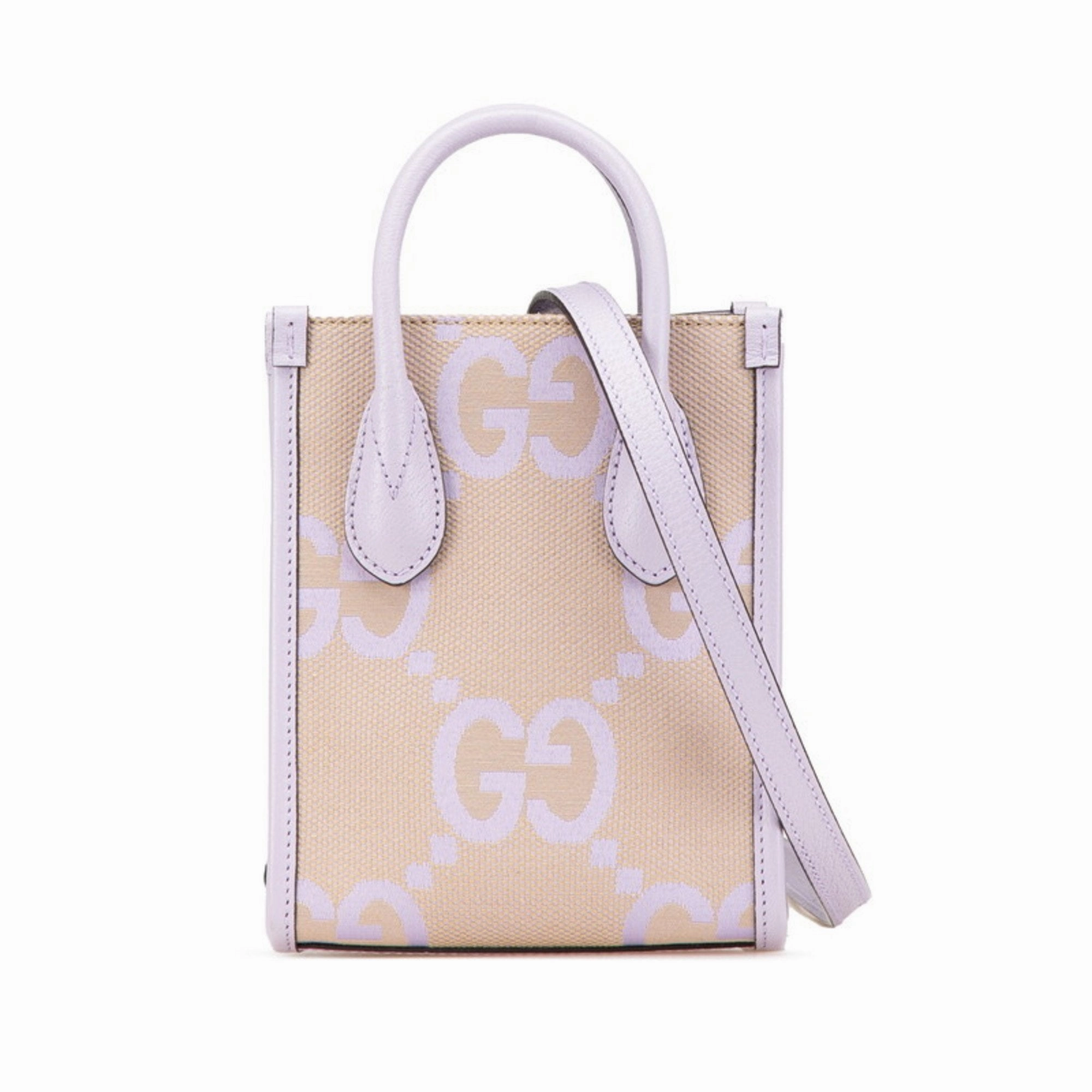 Gucci  Canvas Leather Handbag Shoulder Bag (Pre-Owned)