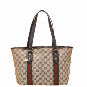 Gucci  Canvas Leather Shoulder Bag Tote Bag (Pre-Owned)