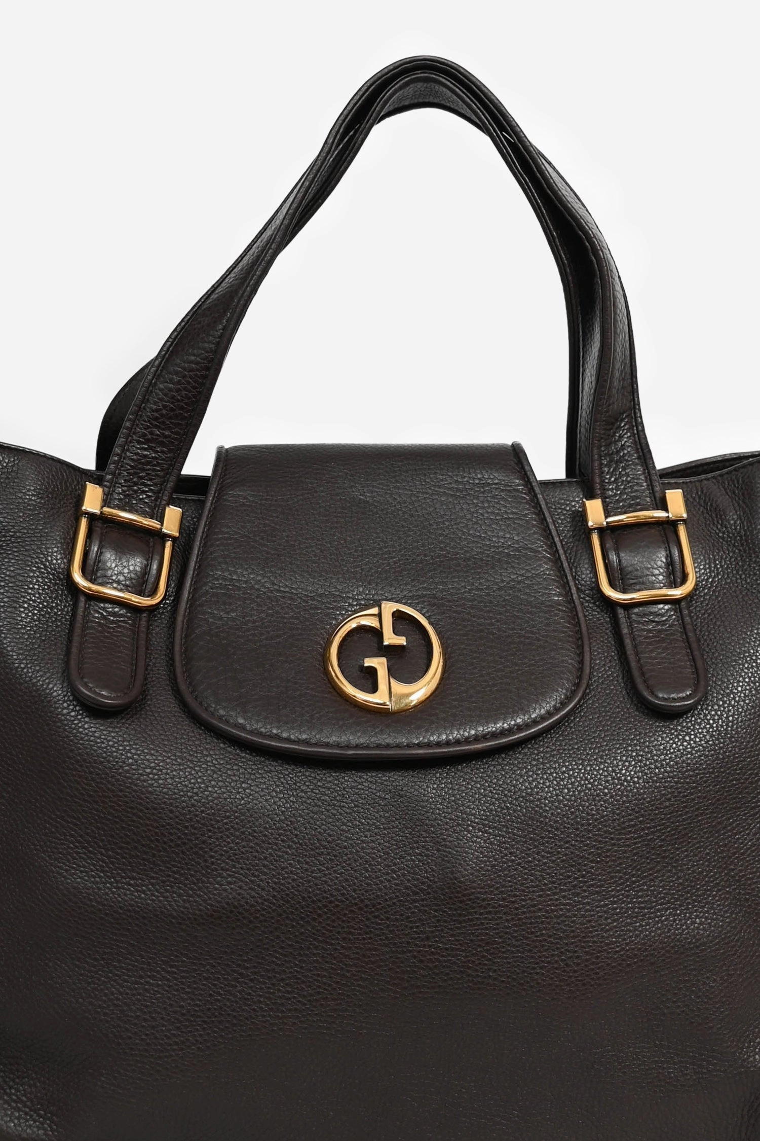 Gucci Chocolate Brown Leather 1973 GG Tote