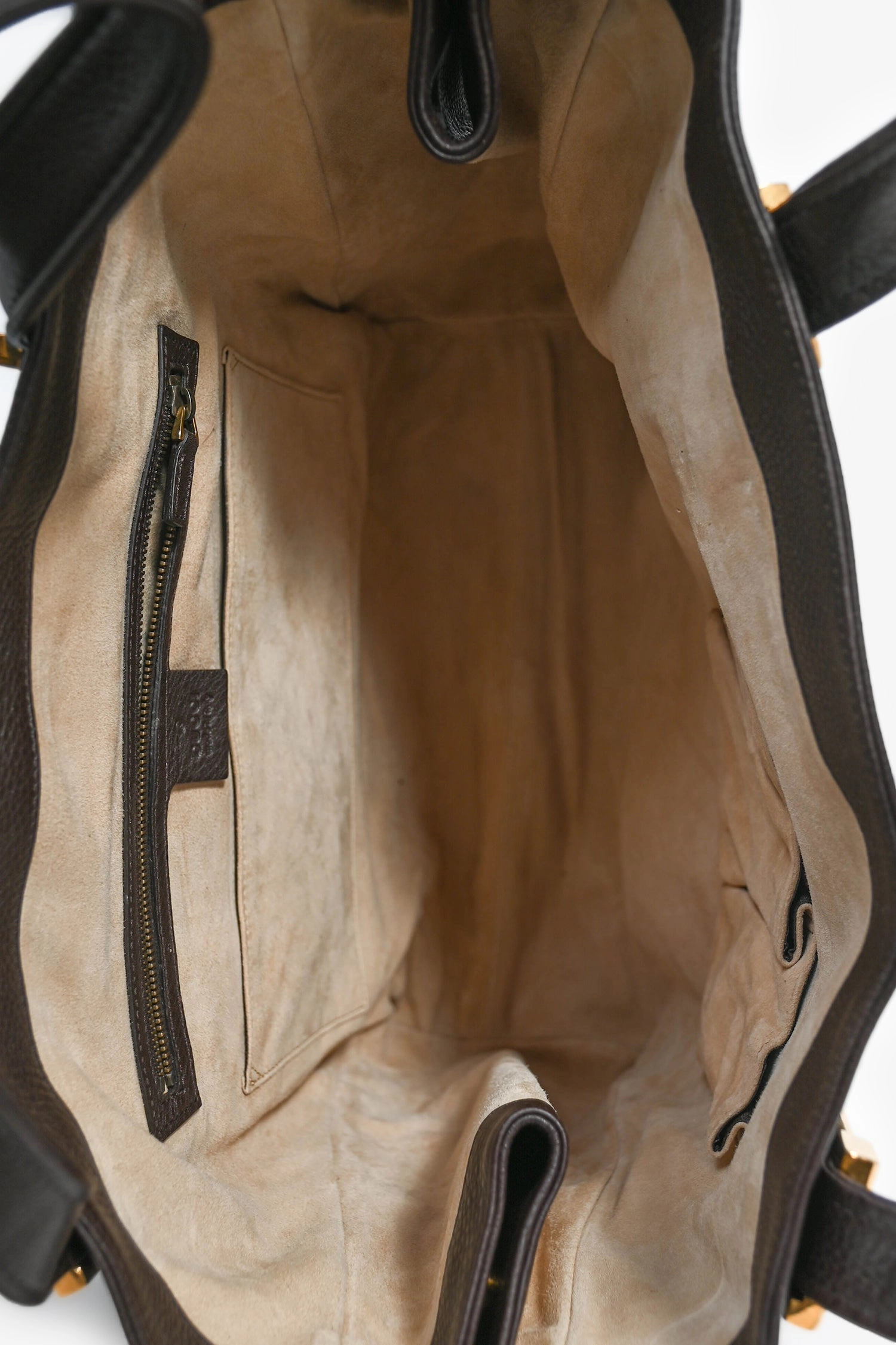 Gucci Chocolate Brown Leather 1973 GG Tote