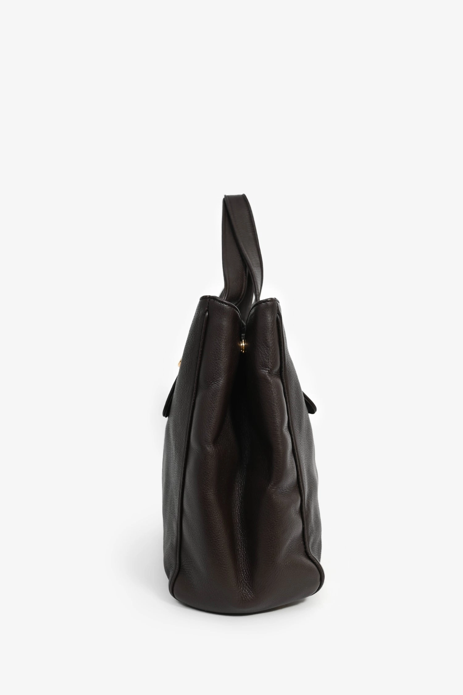 Gucci Chocolate Brown Leather 1973 GG Tote