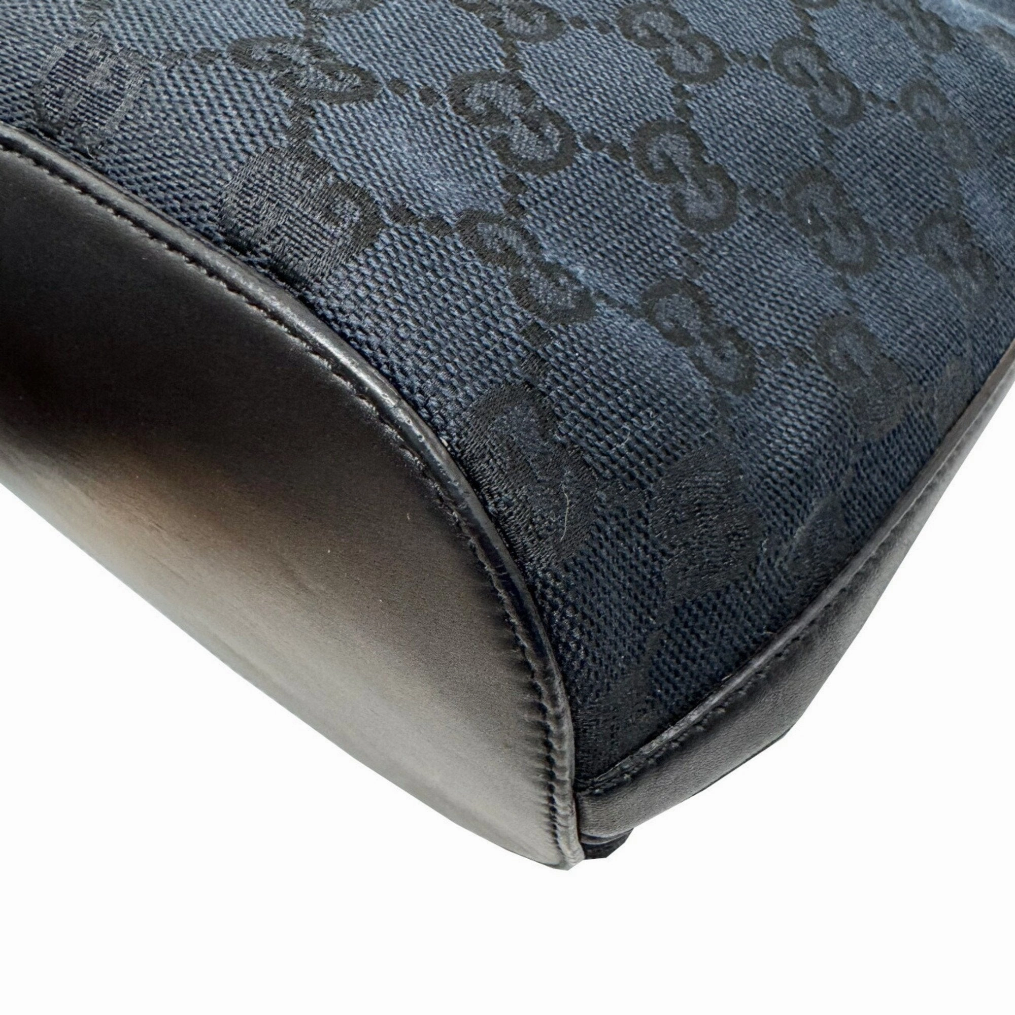 Gucci Gg Canvas Leather Shoulder Bag (Pre-Owned)