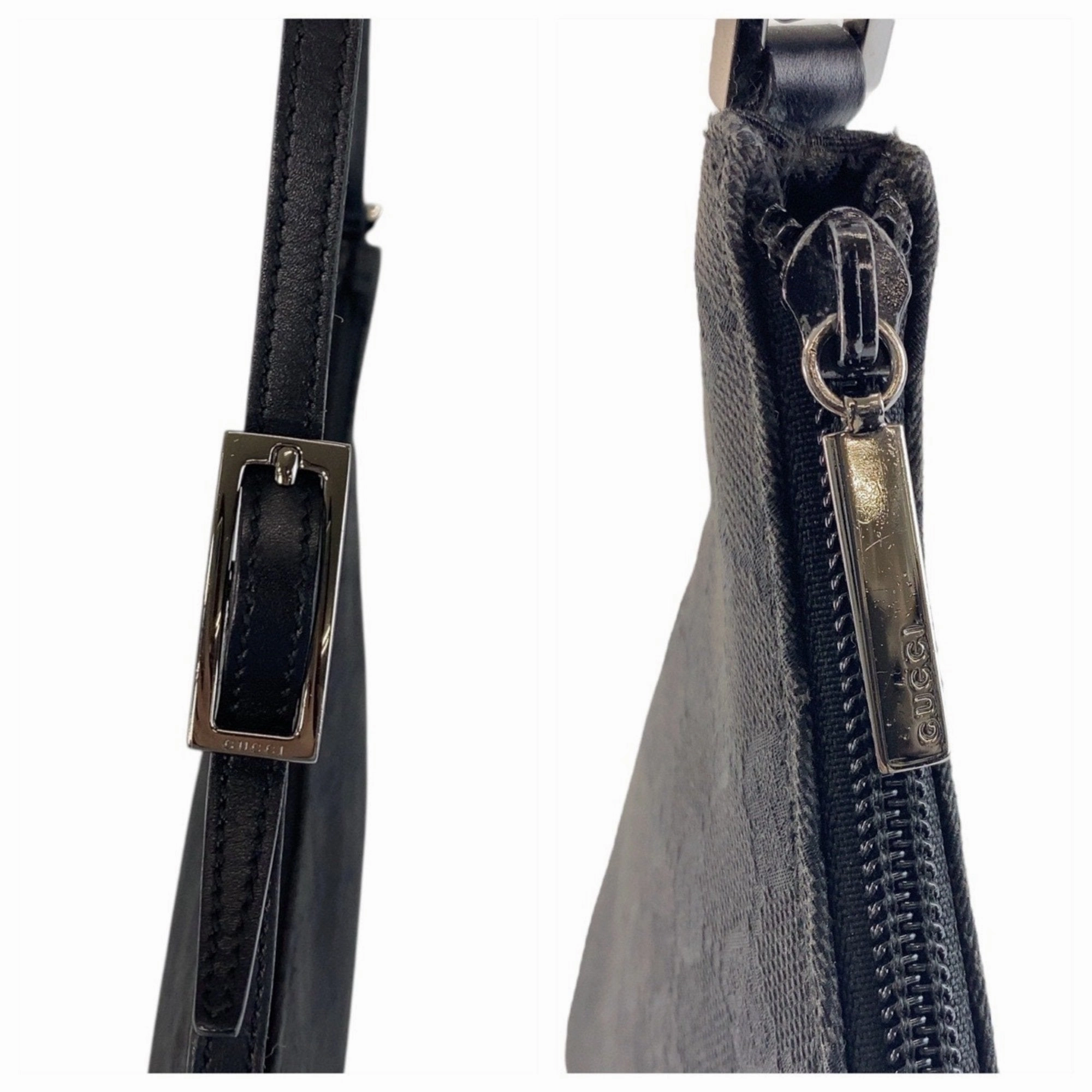 Gucci Gg Canvas Leather Shoulder Bag (Pre-Owned)