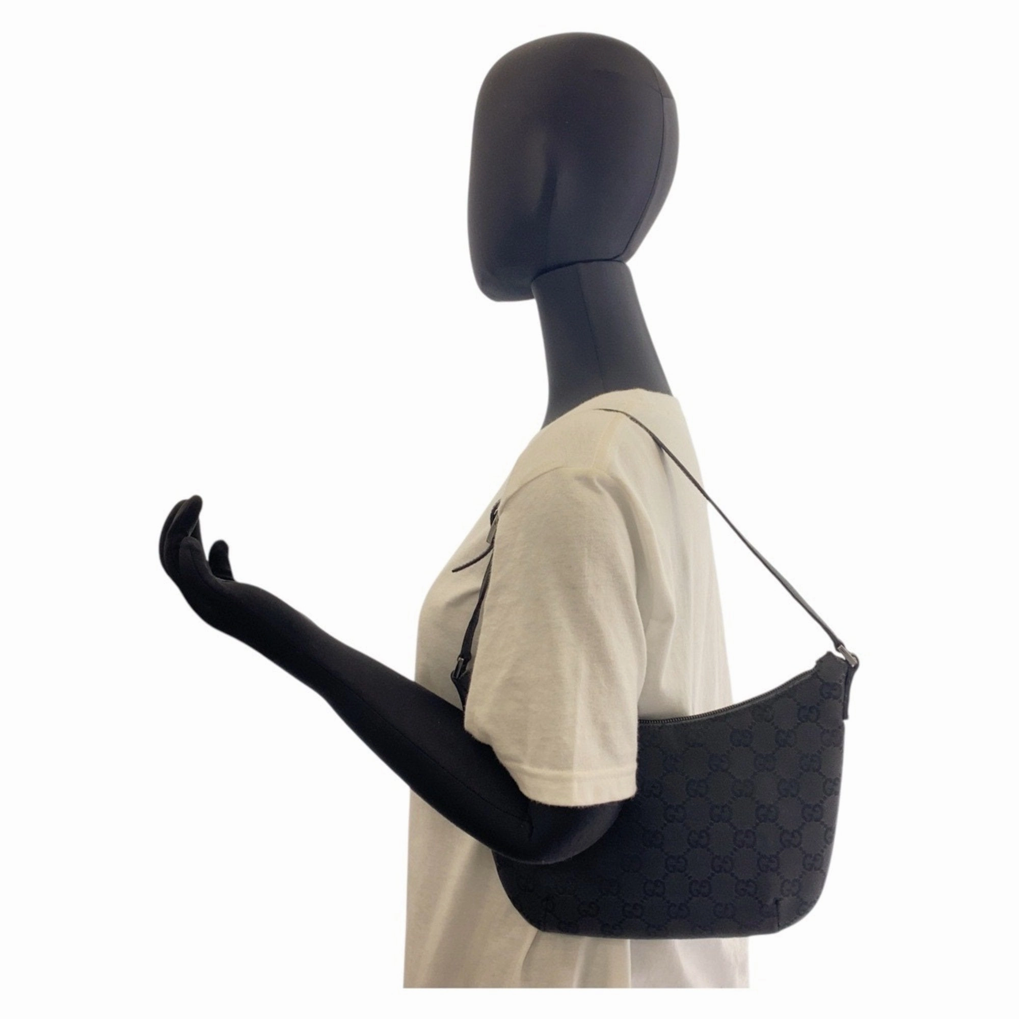 Gucci Gg Canvas Leather Shoulder Bag (Pre-Owned)