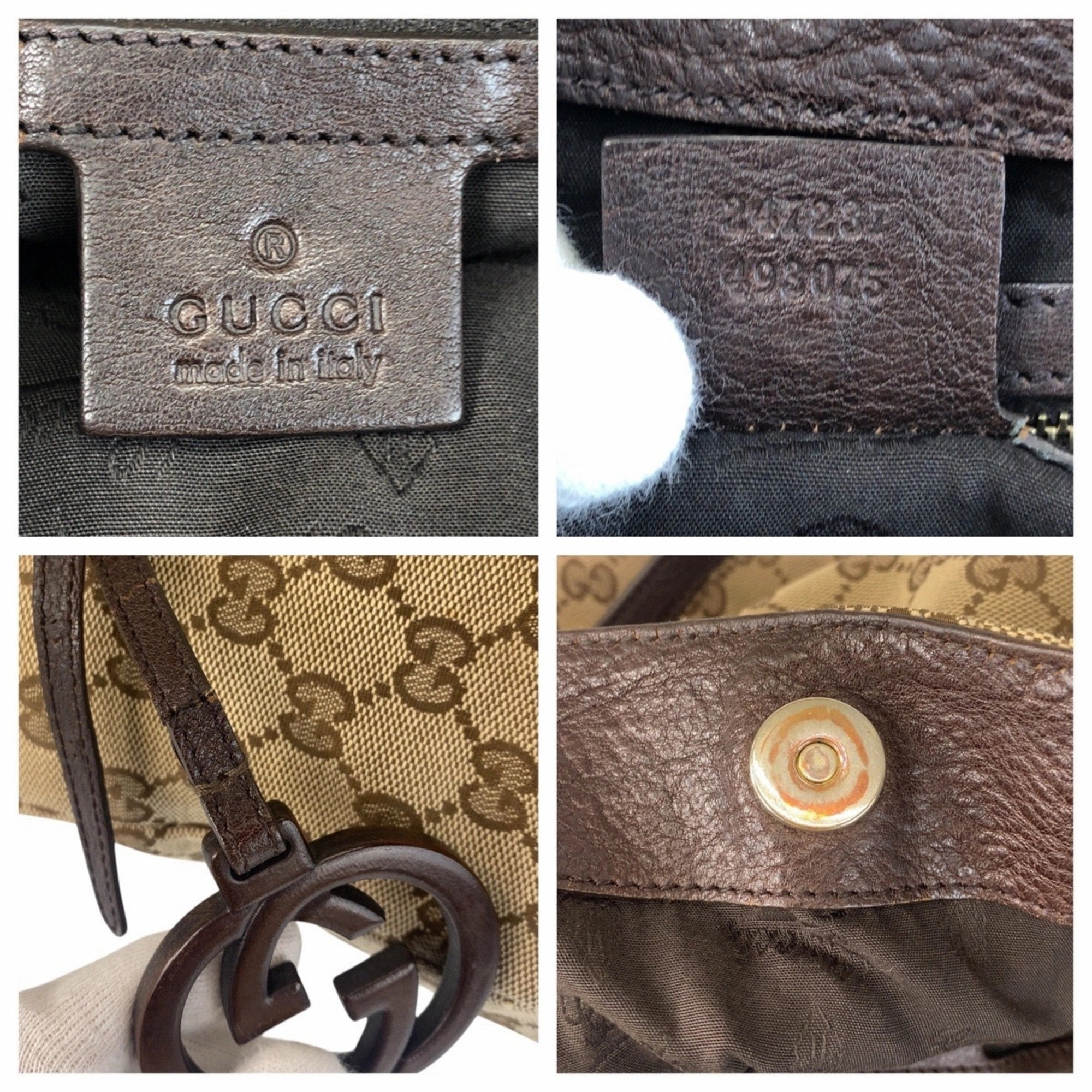 Gucci  Gg Canvas Leather Shoulder Bag Tote Bag (Pre-Owned)