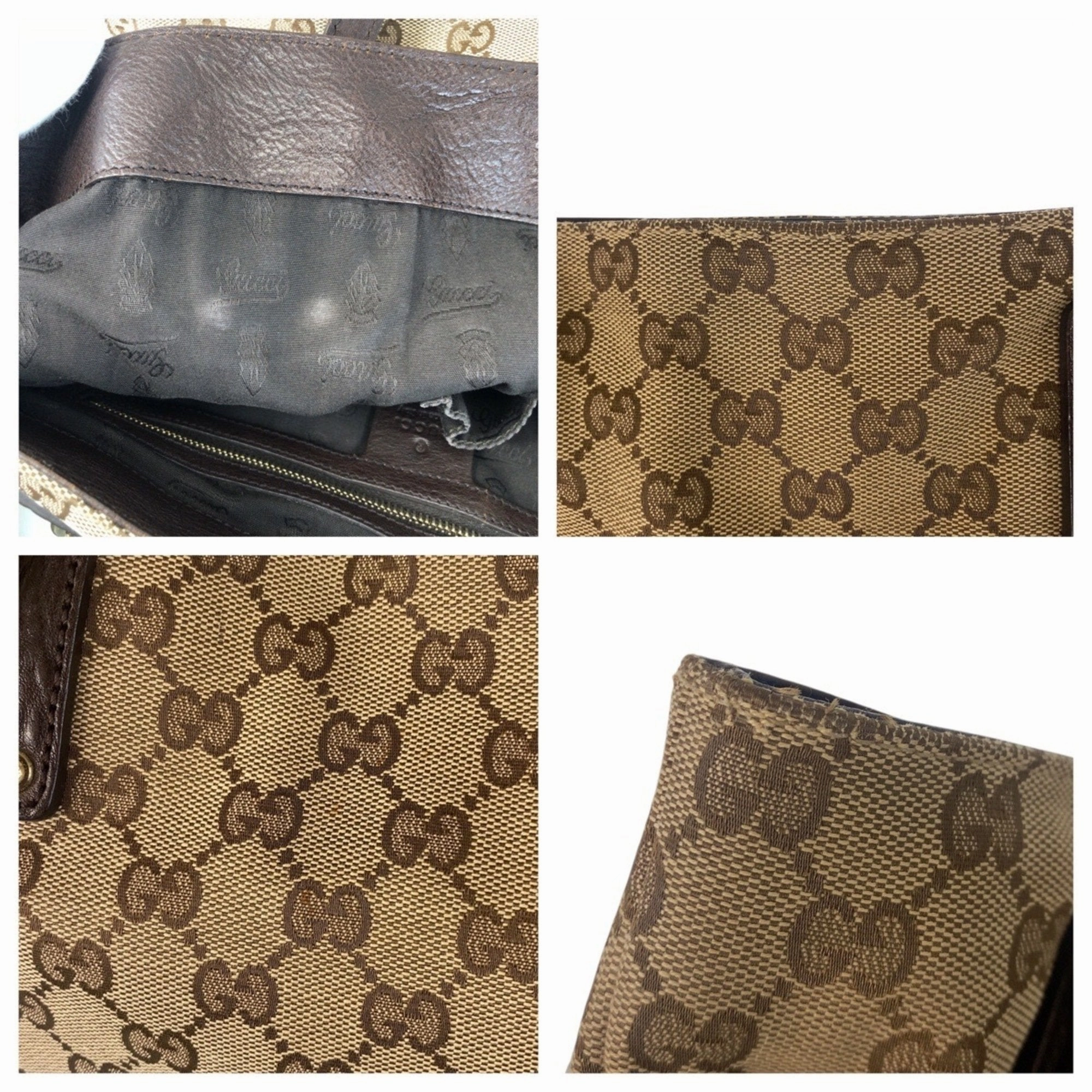 Gucci  Gg Canvas Leather Shoulder Bag Tote Bag (Pre-Owned)