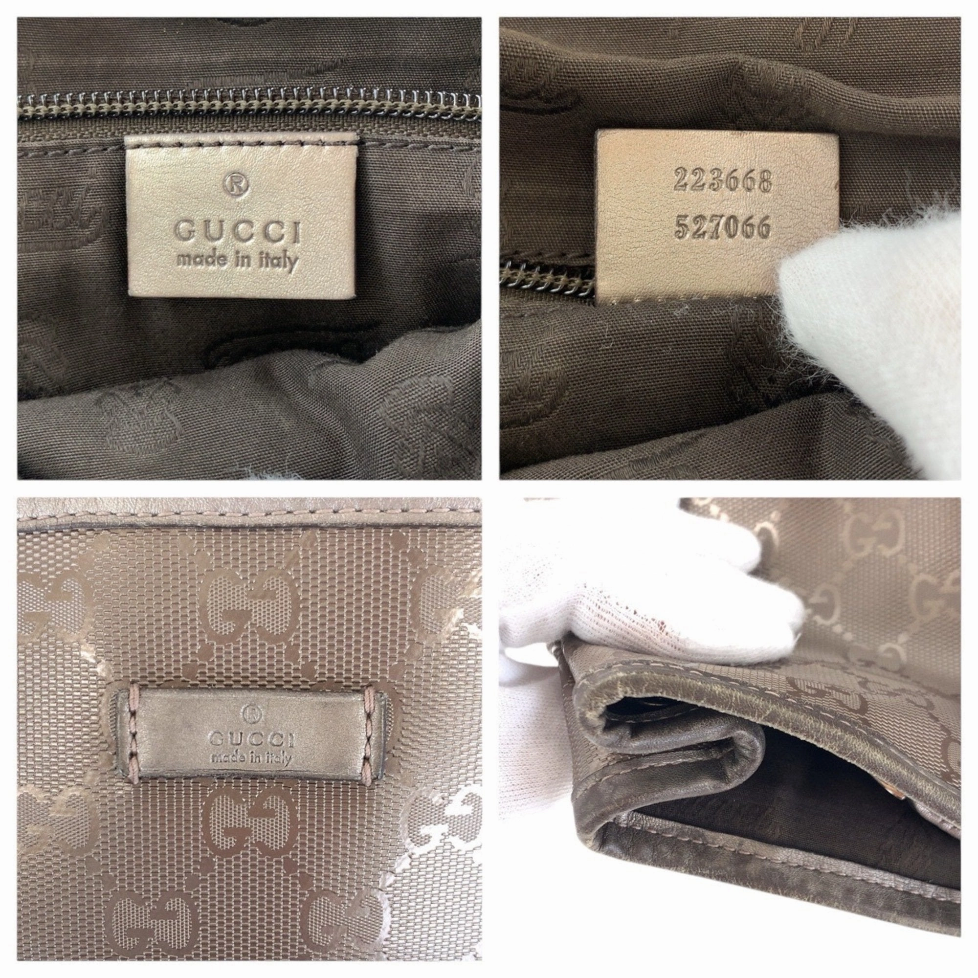 Gucci Gg Imprim Leather Shoulder Bag Tote Bag (Pre-Owned)