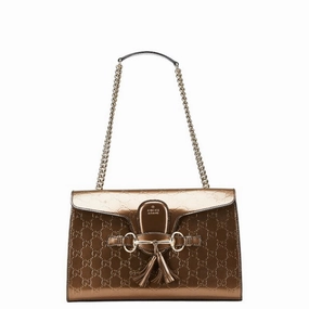 Gucci gold Leather Shoulder Bag (Pre-Owned)