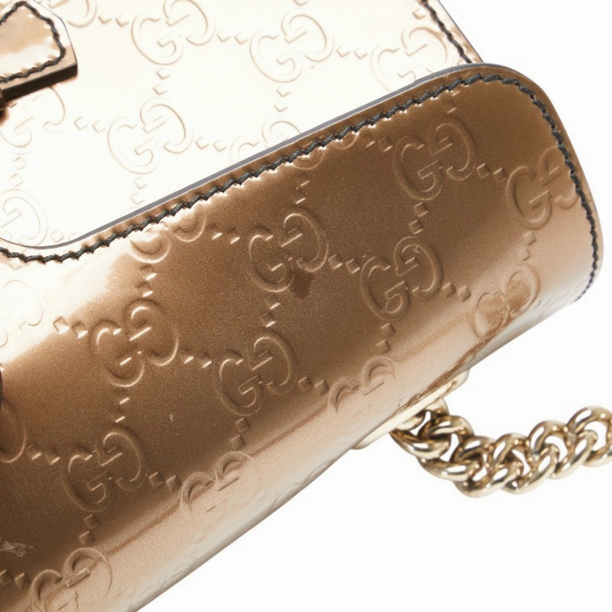 Gucci gold Leather Shoulder Bag (Pre-Owned)