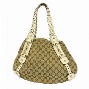Gucci ivory Canvas Shoulder Bag (Pre-Owned)