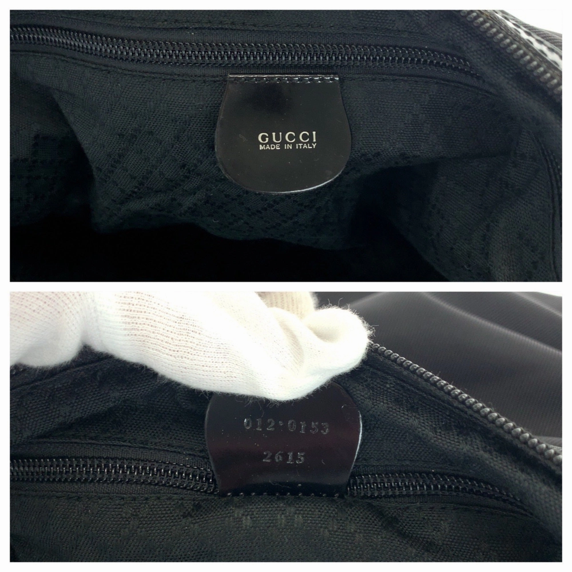 Gucci Nylon Leather Boston Bag Shoulder Bag (Pre-Owned)