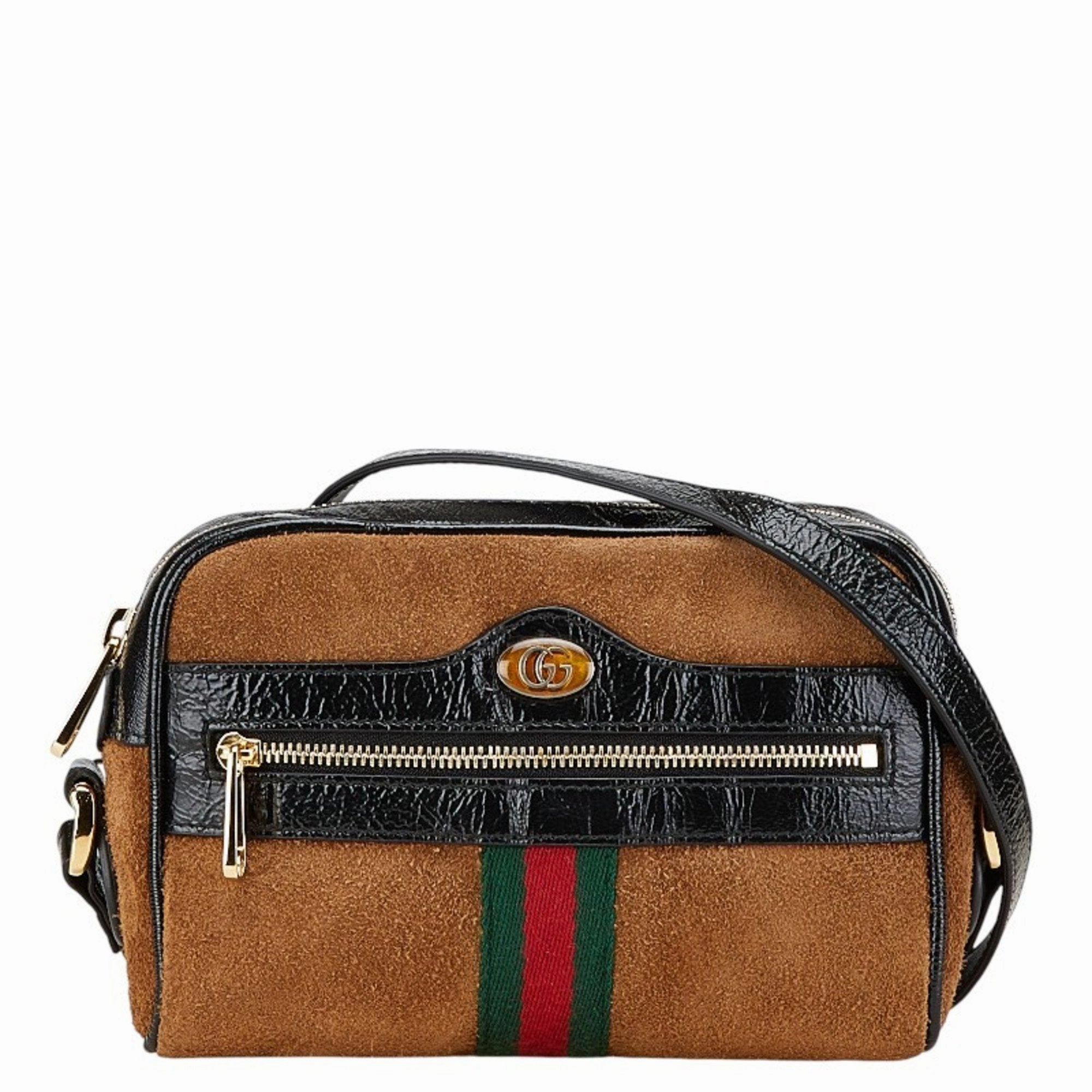 Gucci  Suede Leather Shoulder Bag (Pre-Owned)