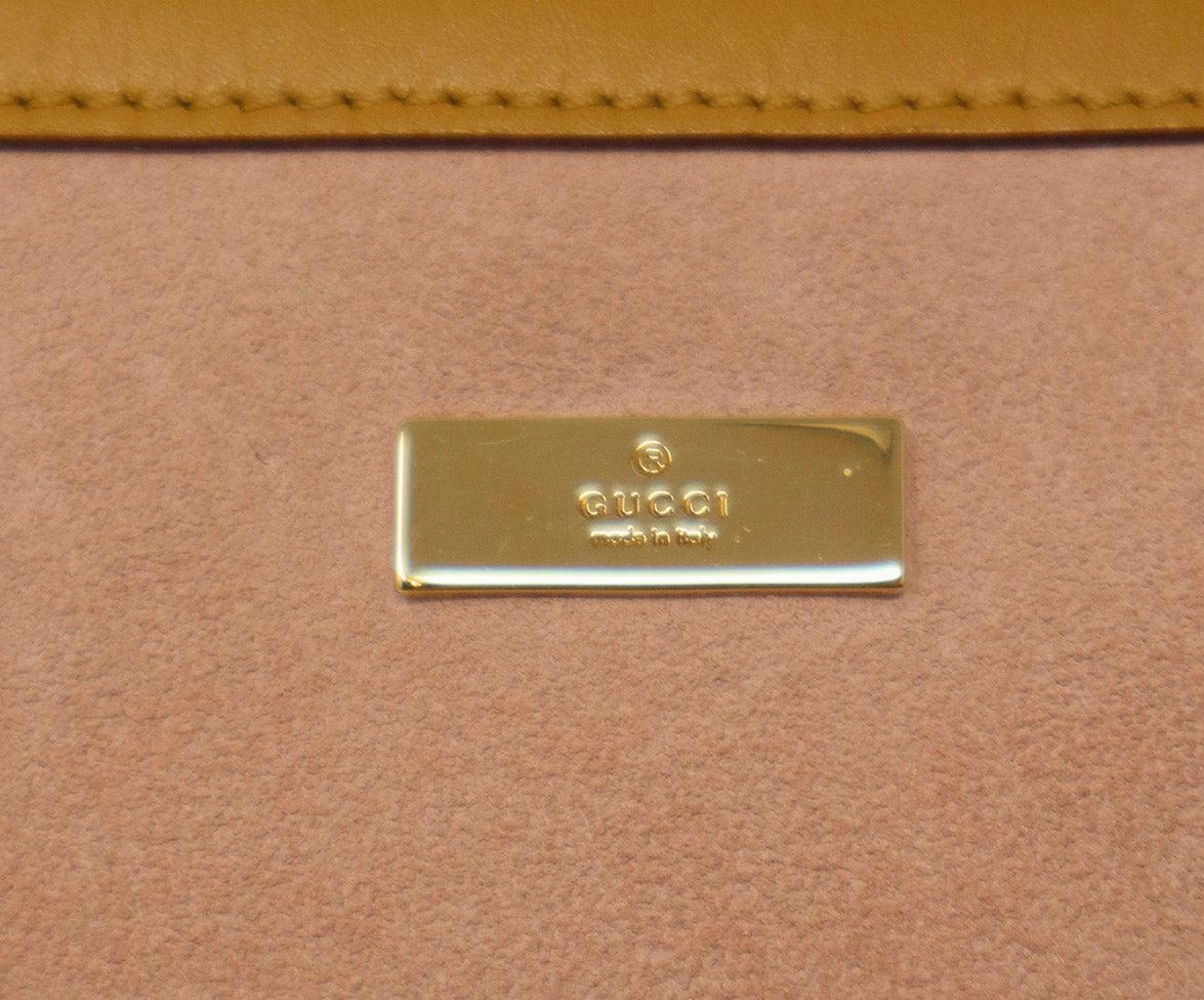 Gucci Vintage Pink Suede & Tan Leather Satchel