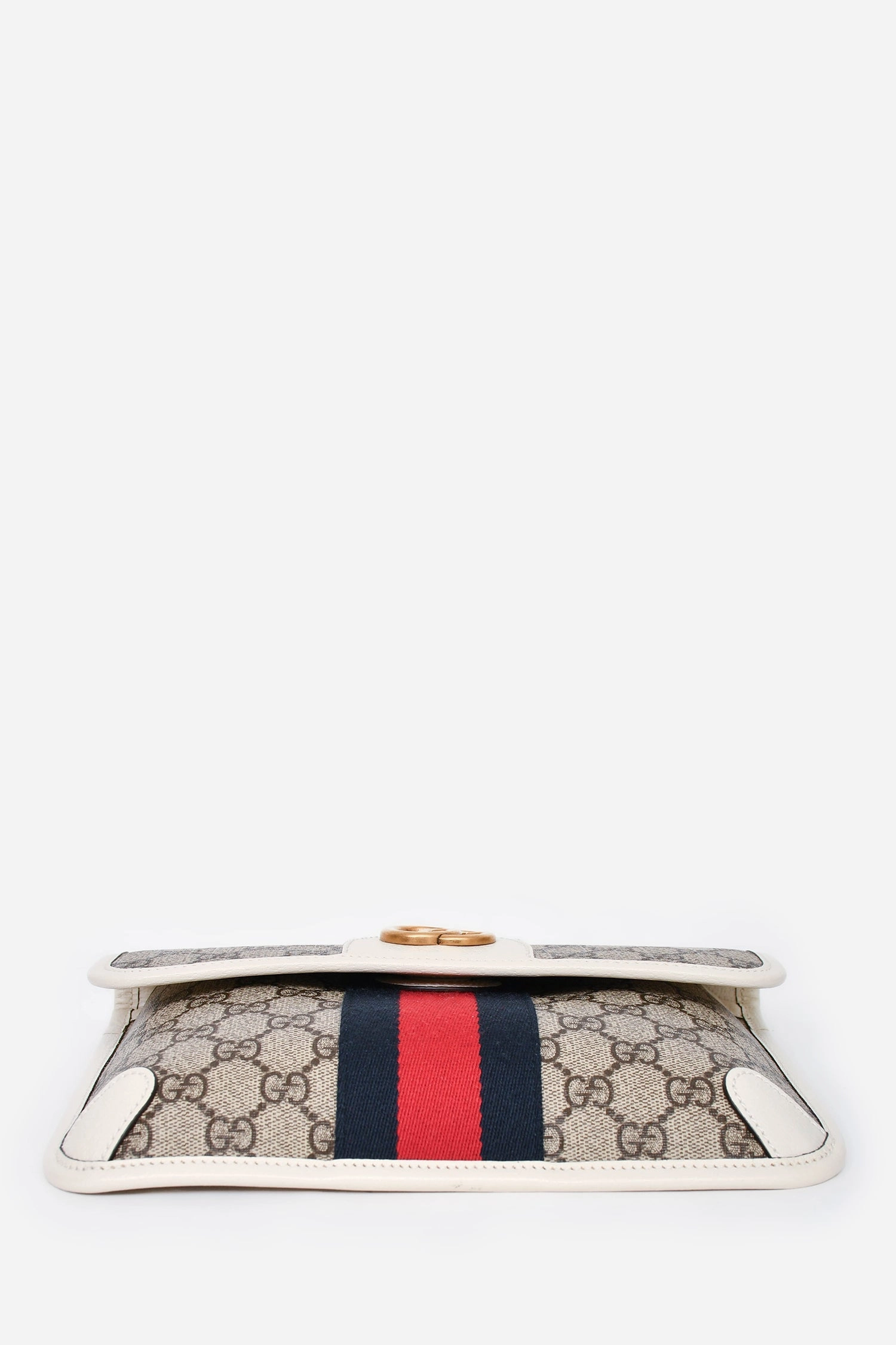 Gucci White Trim GG Supreme Ophidia Belt Bag