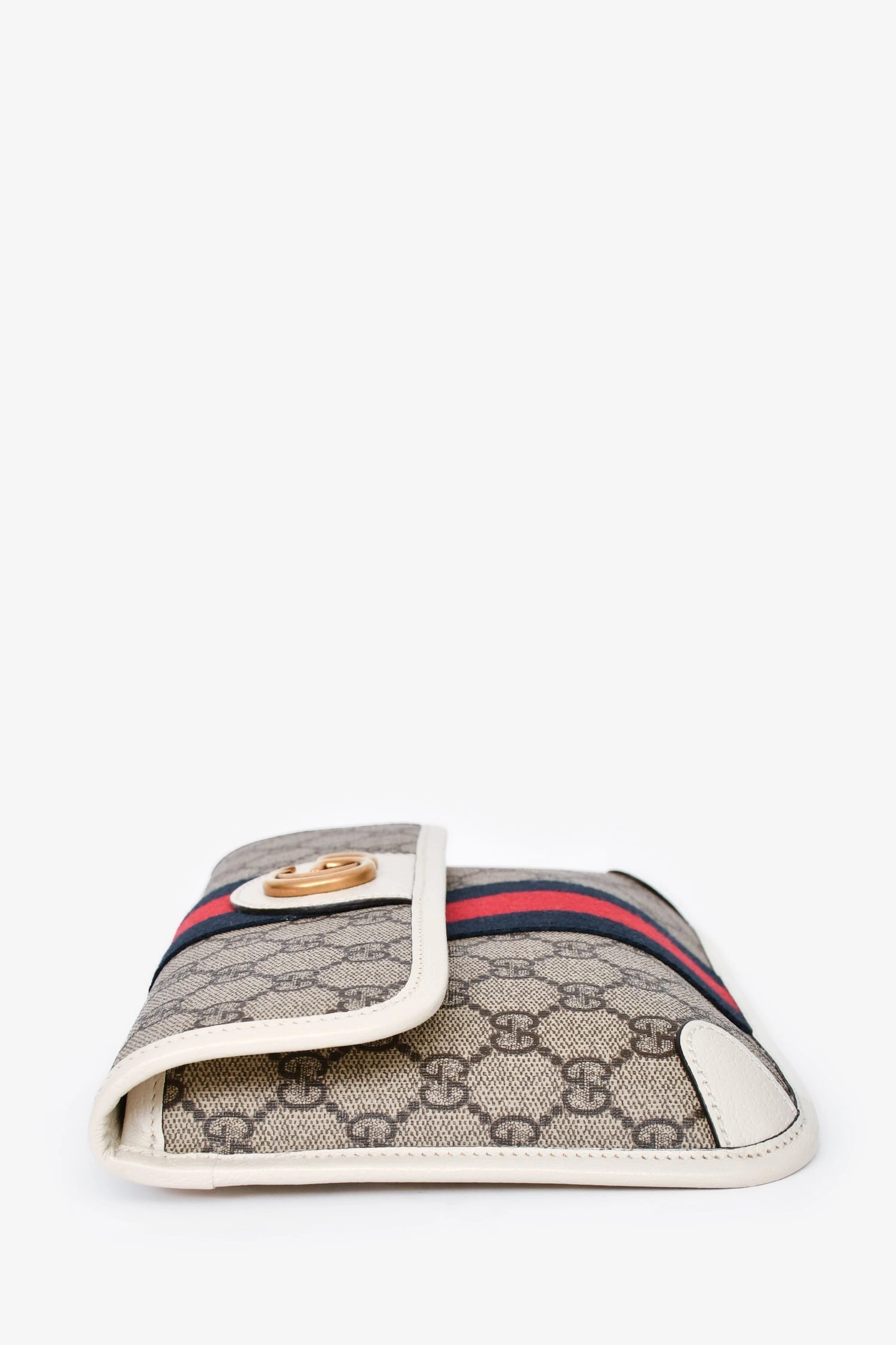 Gucci White Trim GG Supreme Ophidia Belt Bag