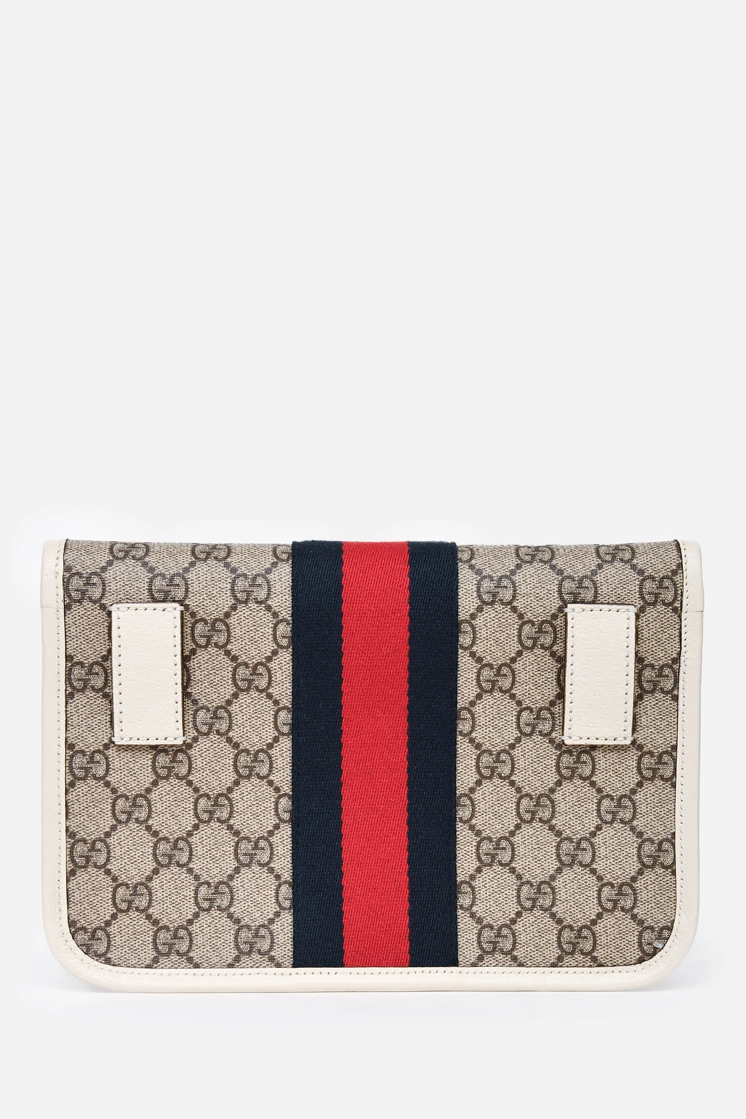 Gucci White Trim GG Supreme Ophidia Belt Bag