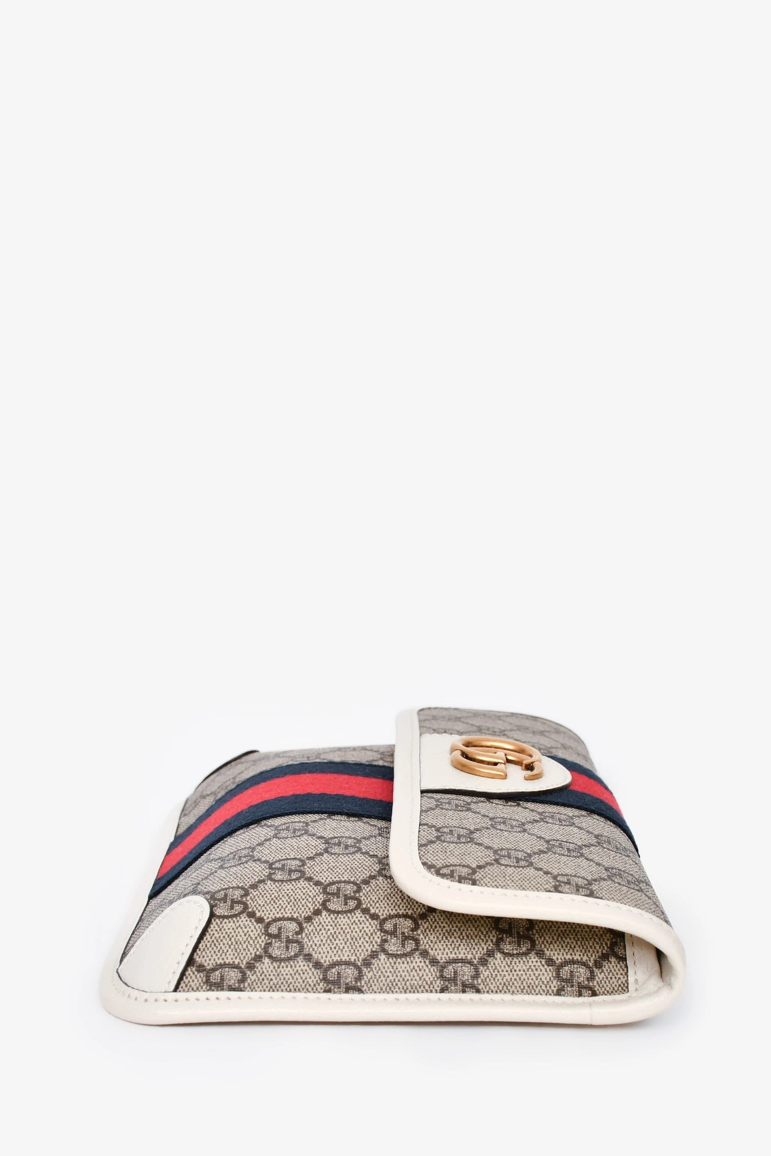 Gucci White Trim GG Supreme Ophidia Belt Bag