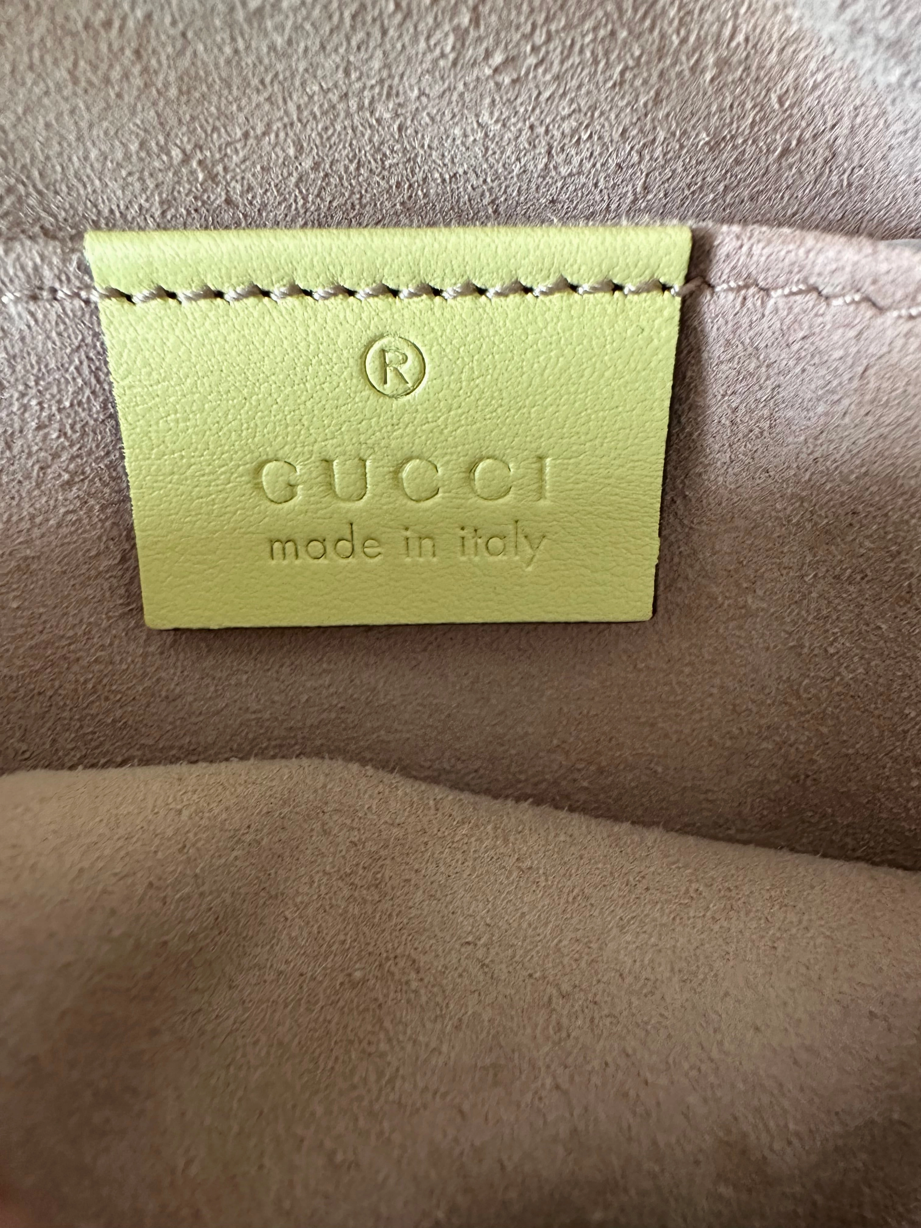 Gucci Yellow GG Mini Marmont Shoulder Bag