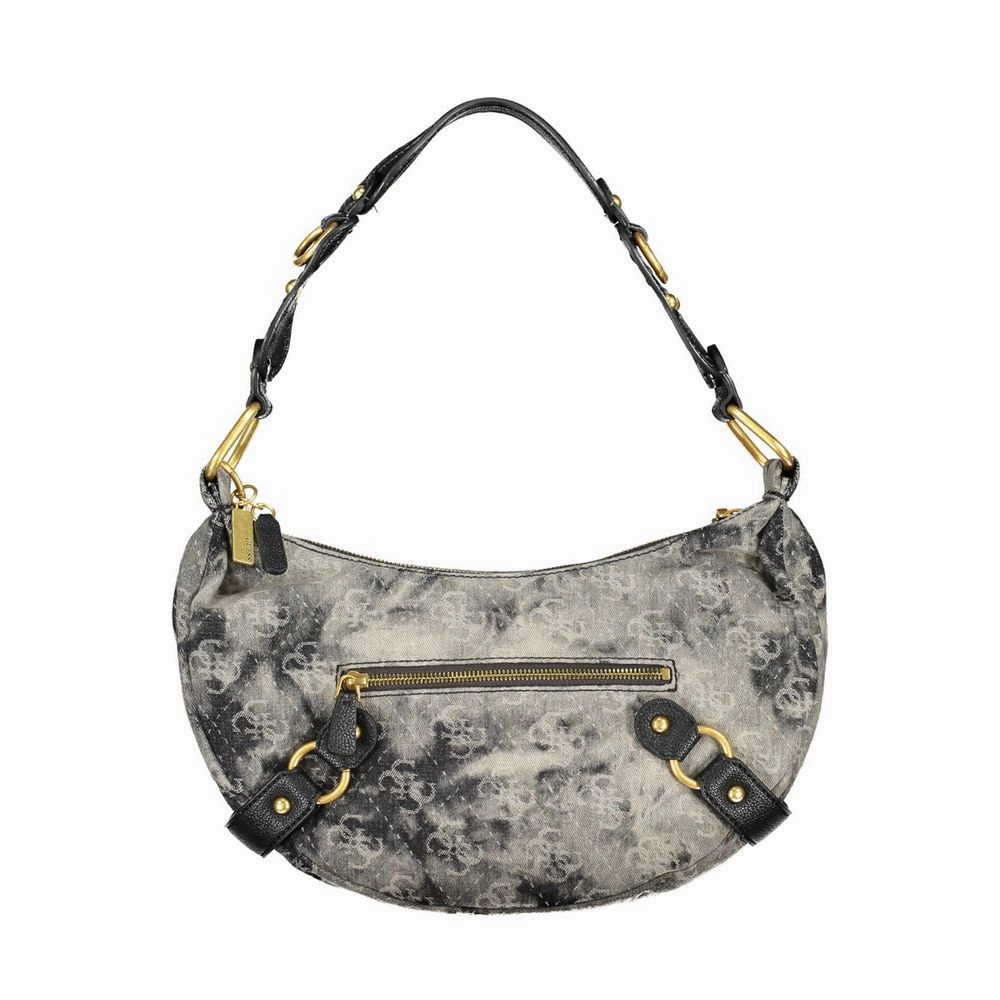Guess Jeans Grey and Black Polyester Handbag