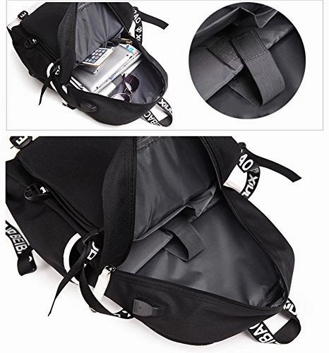 Gumstyle Attack on Titan Book Bag with USB Charging Port Laptop Backpack Casual School Bag Black 1