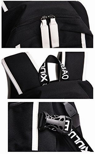 Gumstyle Attack on Titan Book Bag with USB Charging Port Laptop Backpack Casual School Bag Black 1