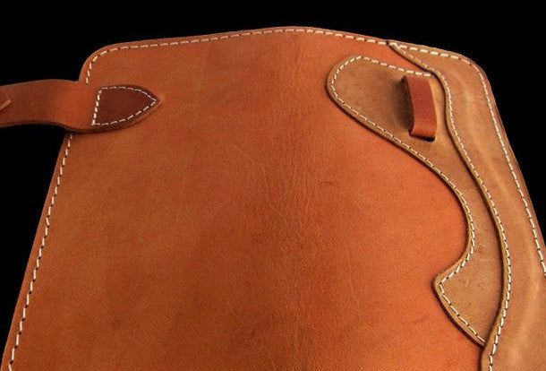 Handmade beige men leather biker wallet multi cards Long wallet clutch for men