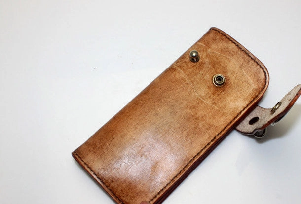 Handmade biker wallet vintage men biker wallet bifold leather Long wallet purse clutch for men