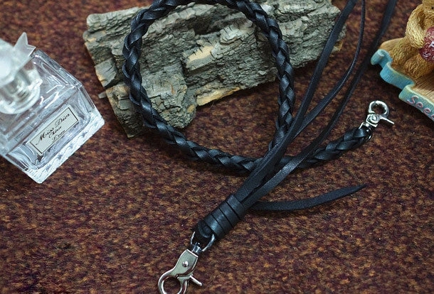 Handmade black color leather prajna carved biker wallet chain Long wallet clutch for men