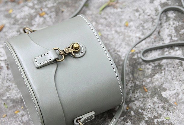 Handmade bucket purse leather crossbody bag purse shoulder bag for women