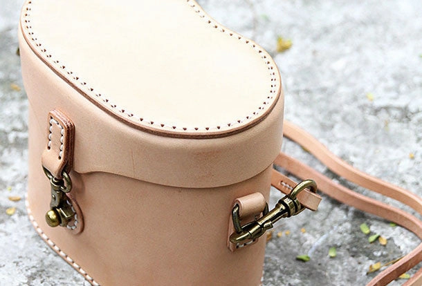 Handmade bucket purse leather crossbody bag purse shoulder bag for women