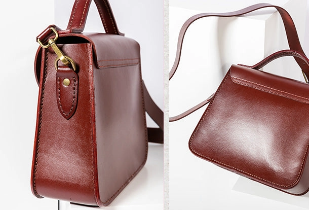 Handmade Genuine Leather Handbag Bag Crossbody Bag Shoulder Bag Purse For Women
