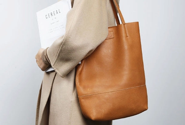 Handmade Genuine Leather Handbag Tote Bag Shopper Bag Shoulder Bag Purse For Women