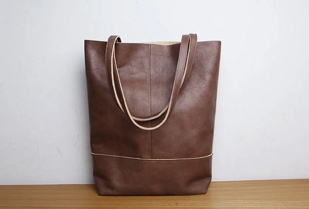 Handmade Genuine Leather Handbag Tote Bag Shopper Bag Shoulder Bag Purse For Women