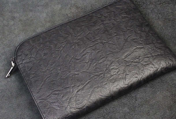 Handmade Genuine Leather Large Clutch Leather Men Phone Pad Zip Clutch Vintage Wallet For Men