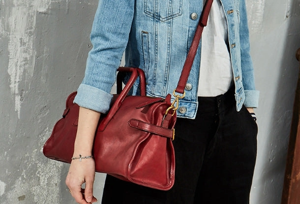 Handmade Genuine Leather Large Handbag Shopper Bag Crossbody Bag Shoulder Bag Purse For Women