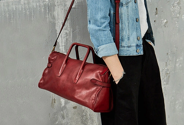 Handmade Genuine Leather Large Handbag Shopper Bag Crossbody Bag Shoulder Bag Purse For Women