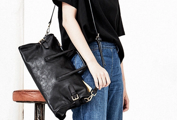 Handmade Genuine Leather Large Handbag Shopper Bag Crossbody Bag Shoulder Bag Purse For Women