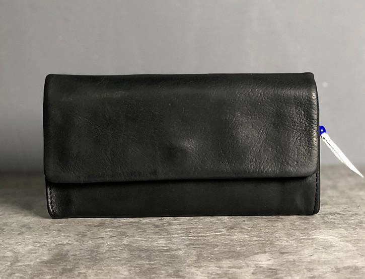 Handmade Genuine Leather Mens Clutch Cool Slim Wallet Zipper Clutch Wristlet Wallet for Men