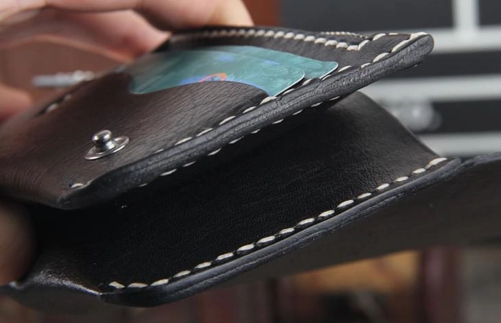 Handmade Genuine Leather Mens Cool Long Leather Wallet Bifold Clutch Wallet for Men