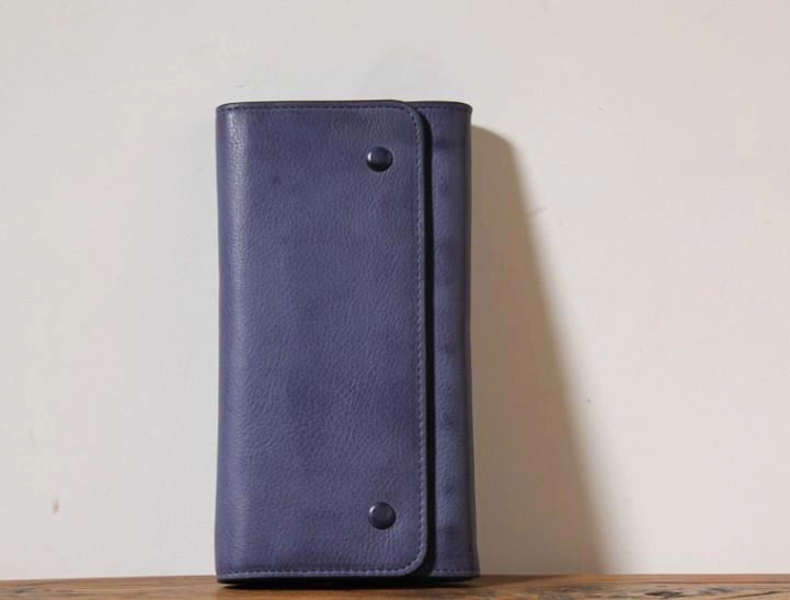Handmade Genuine Leather Mens Cool Long Leather Wallet Phone Wallet Clutch Wallet for Men