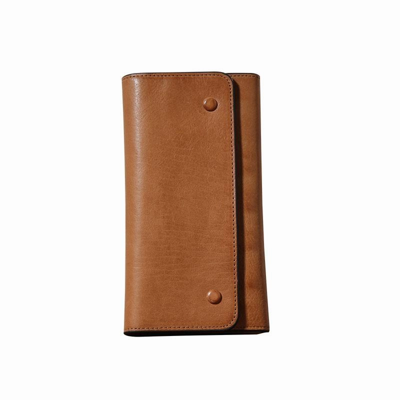Handmade Genuine Leather Mens Cool Long Leather Wallet Phone Wallet Clutch Wallet for Men