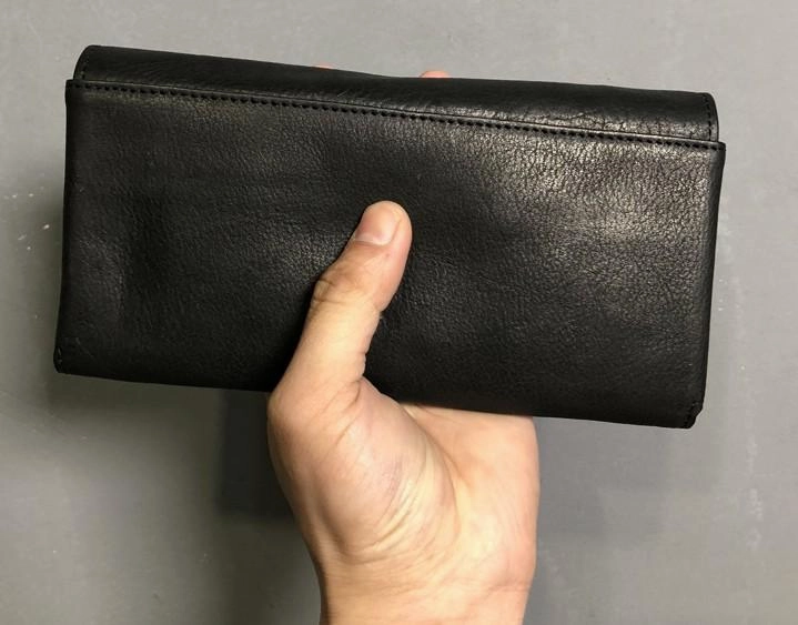 Handmade Genuine Leather Mens Cool Long Leather Wallet Phone Wallet Clutch Wallet for Men