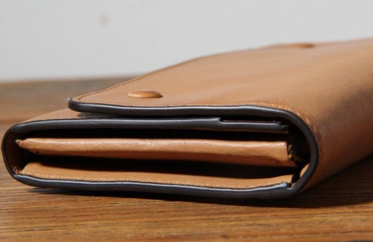 Handmade Genuine Leather Mens Cool Long Leather Wallet Phone Wallet Clutch Wallet for Men