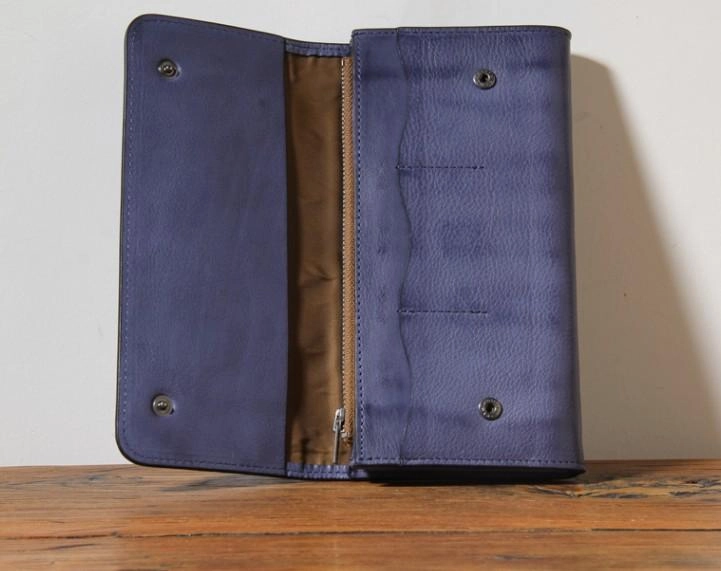 Handmade Genuine Leather Mens Cool Long Leather Wallet Phone Wallet Clutch Wallet for Men
